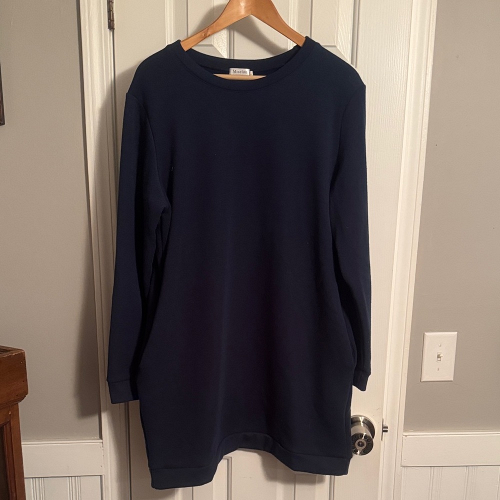 Cozy Navy Long Sleeve Dress